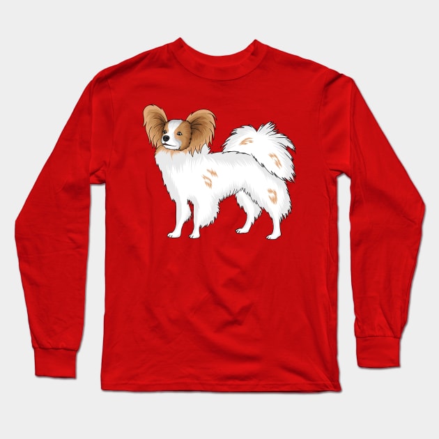 Papillon dog cartoon illustration Long Sleeve T-Shirt by Cartoons of fun